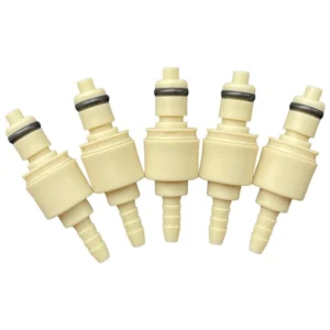 ZDVseal 3.2mm Inline Hose Barb Valved Male Plug Quick Release I Nozzle Corrosion Chemical Solvents Compatible PP Body
