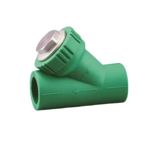 Zhejiang Factory High Quality PPR Y Filter Strainer DN20 to DN32 with SS Mesh Brass Cap Green or White for High Pressure