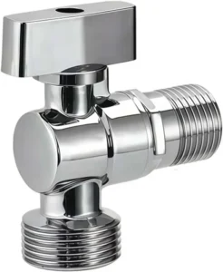 Zinc Alloy Polished Finish Angle Stop Valve Compact Layout Design for Household Water Pipeline Shutoff and Flow Regulation