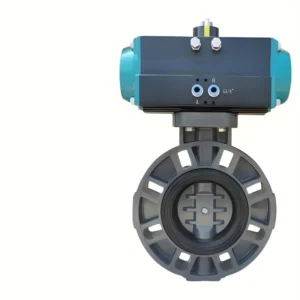 with Pneumatic Actuator Chemical Resistant for Water Supply and Drainage UPVC CPVC PPH PVDF ERPP Plastic Butterfly Valve